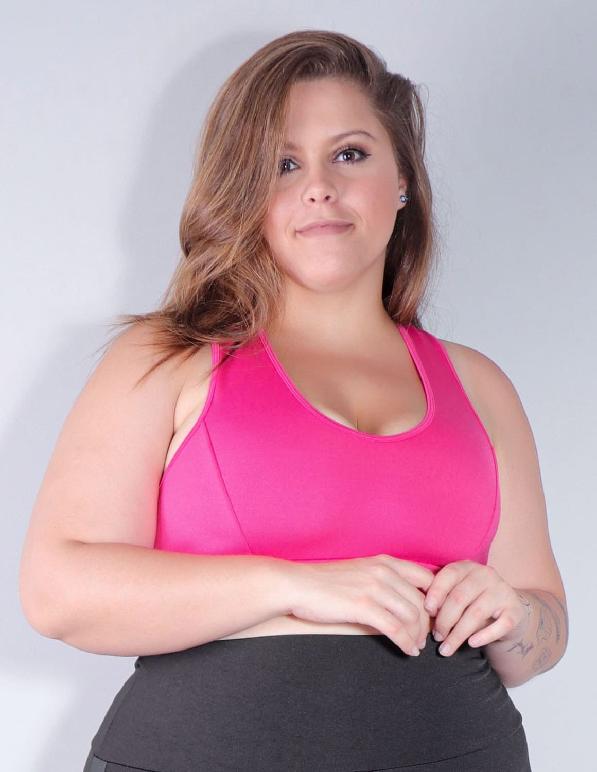 Top Fitness Nadador Plus Size em Poliéster Rosa | Ref: 4.4.1699-07