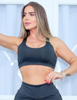 Top Fitness Preto com Bojo | Ref: 4.4.4030-01