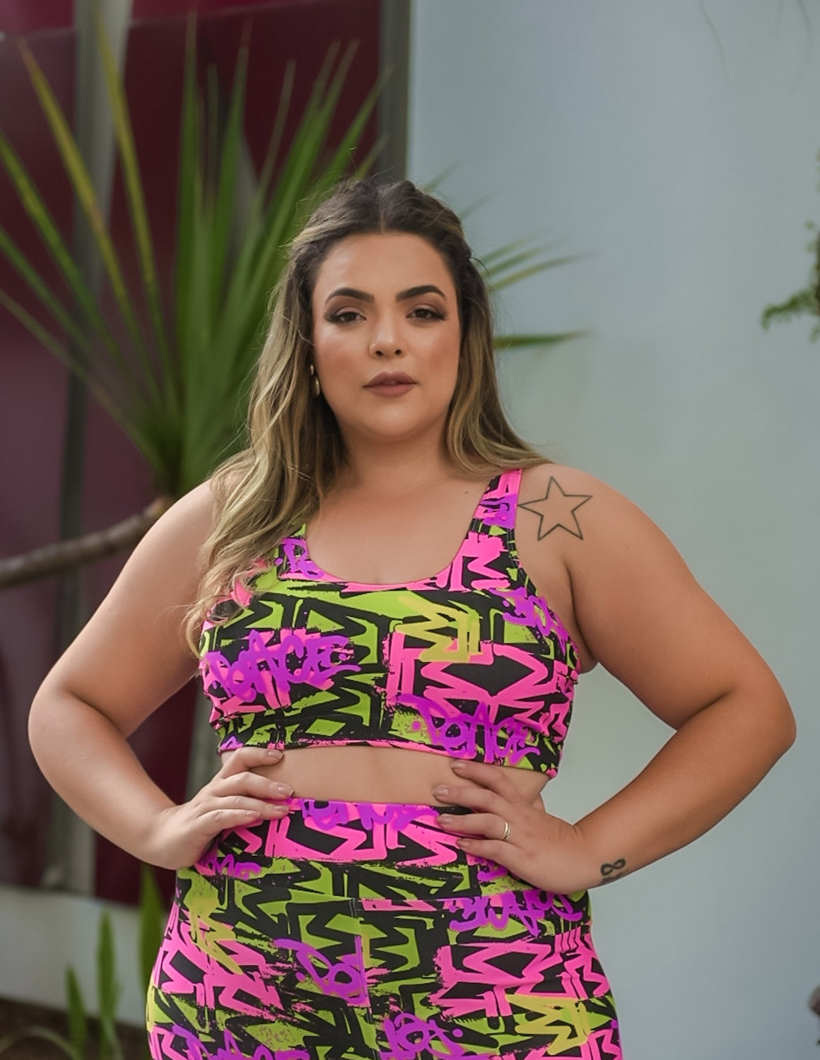 Top para Academia Feminino Plus Size Estampado | Ref: 4.4.4434-3243