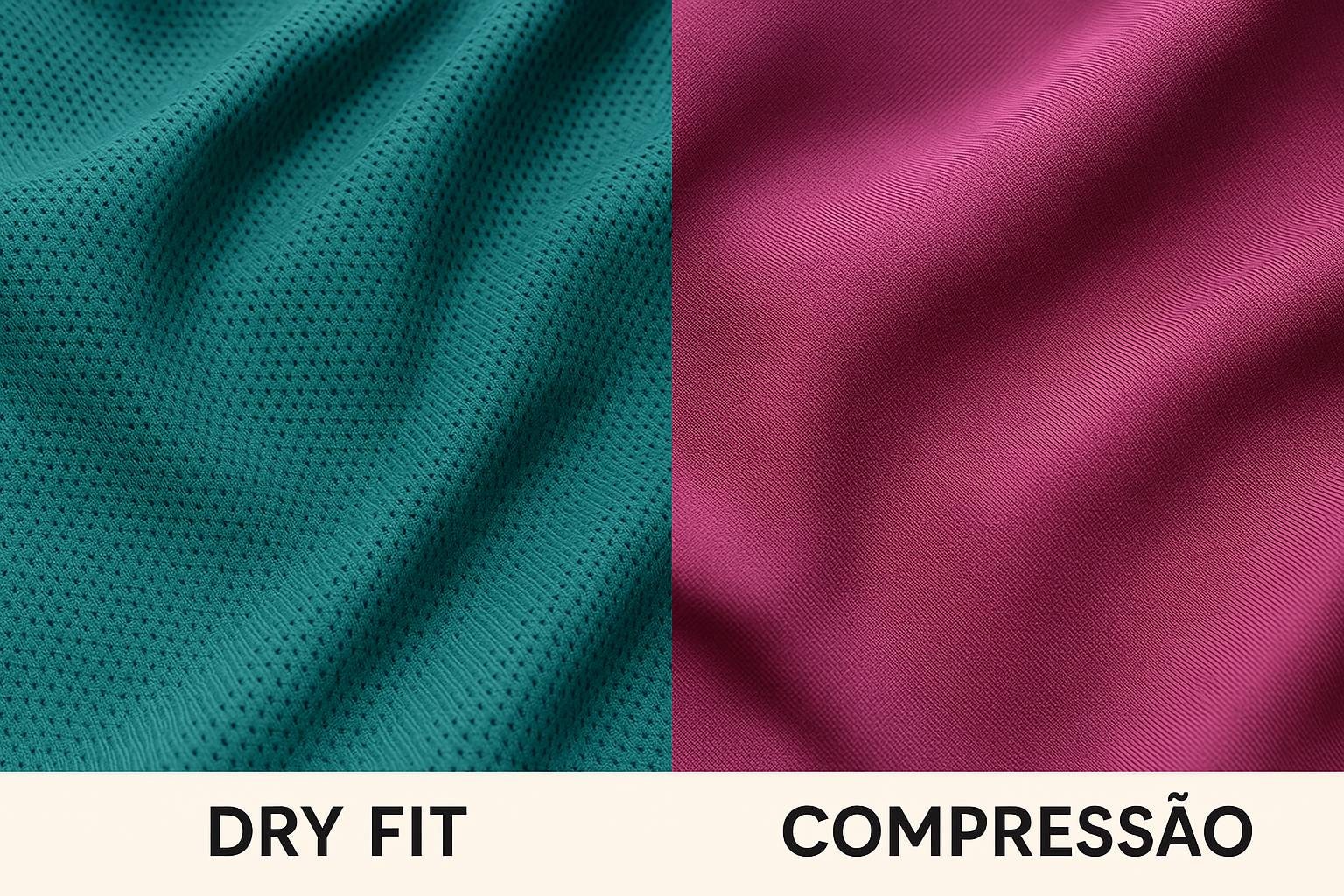 Comparativo de tecidos dry fit e compressão