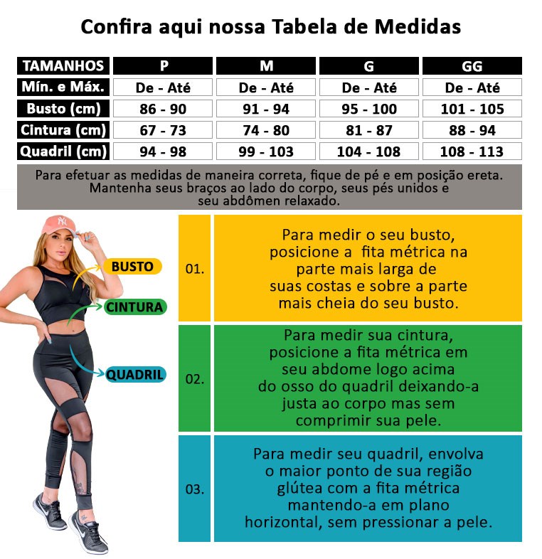 Tabela de Medidas - Fitmoda