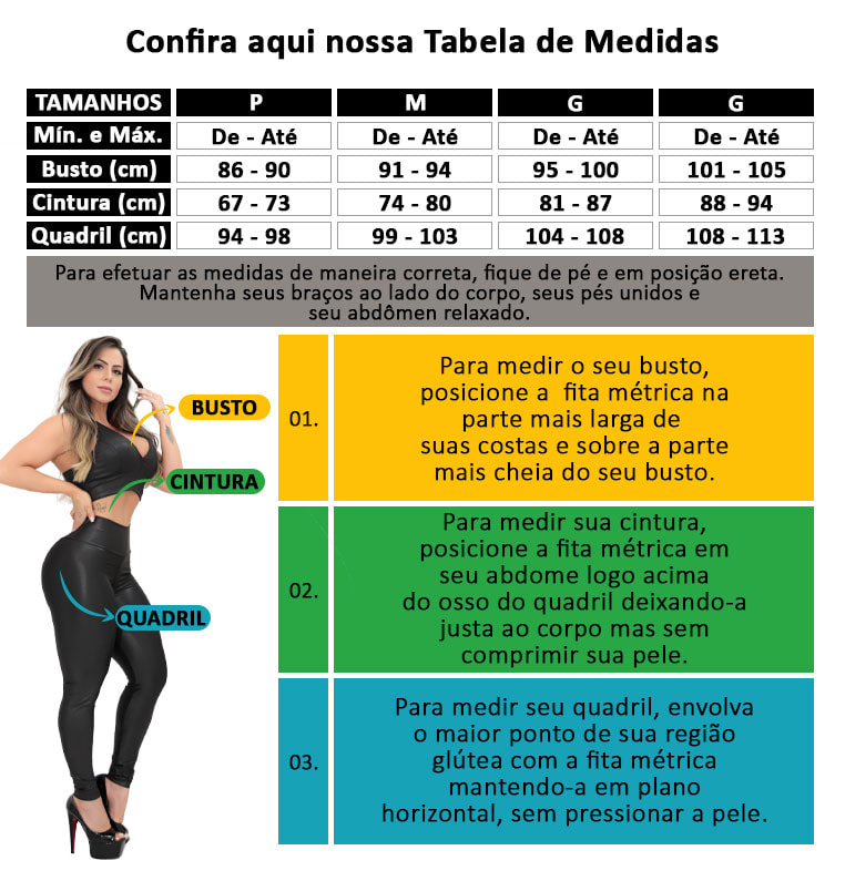 Tabela de Medidas - Fitmoda