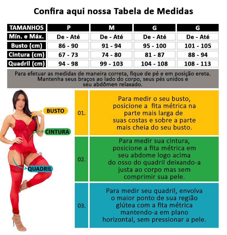 Tabela de Medidas - Fitmoda